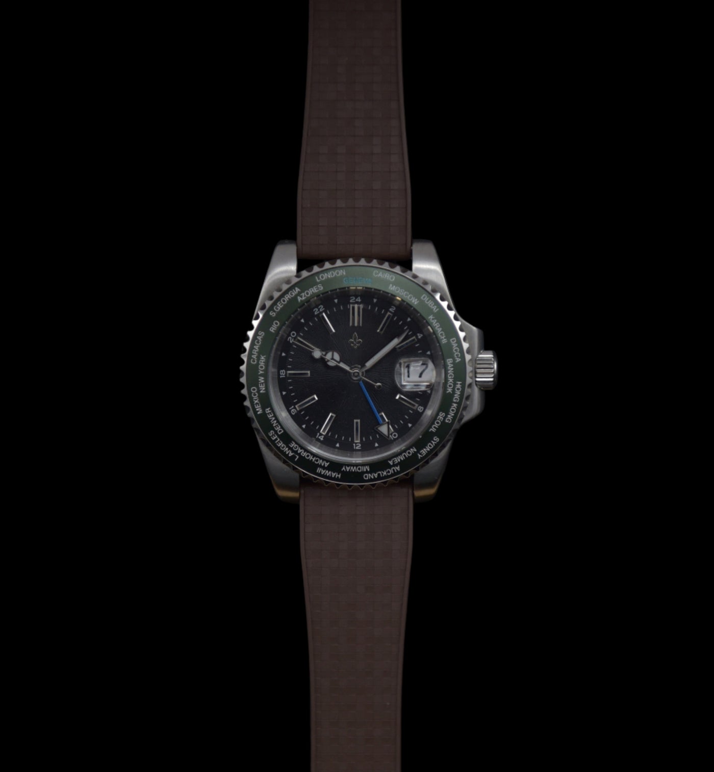 Mosaic CTS Rubber Watch Strap-Chocolate Brown